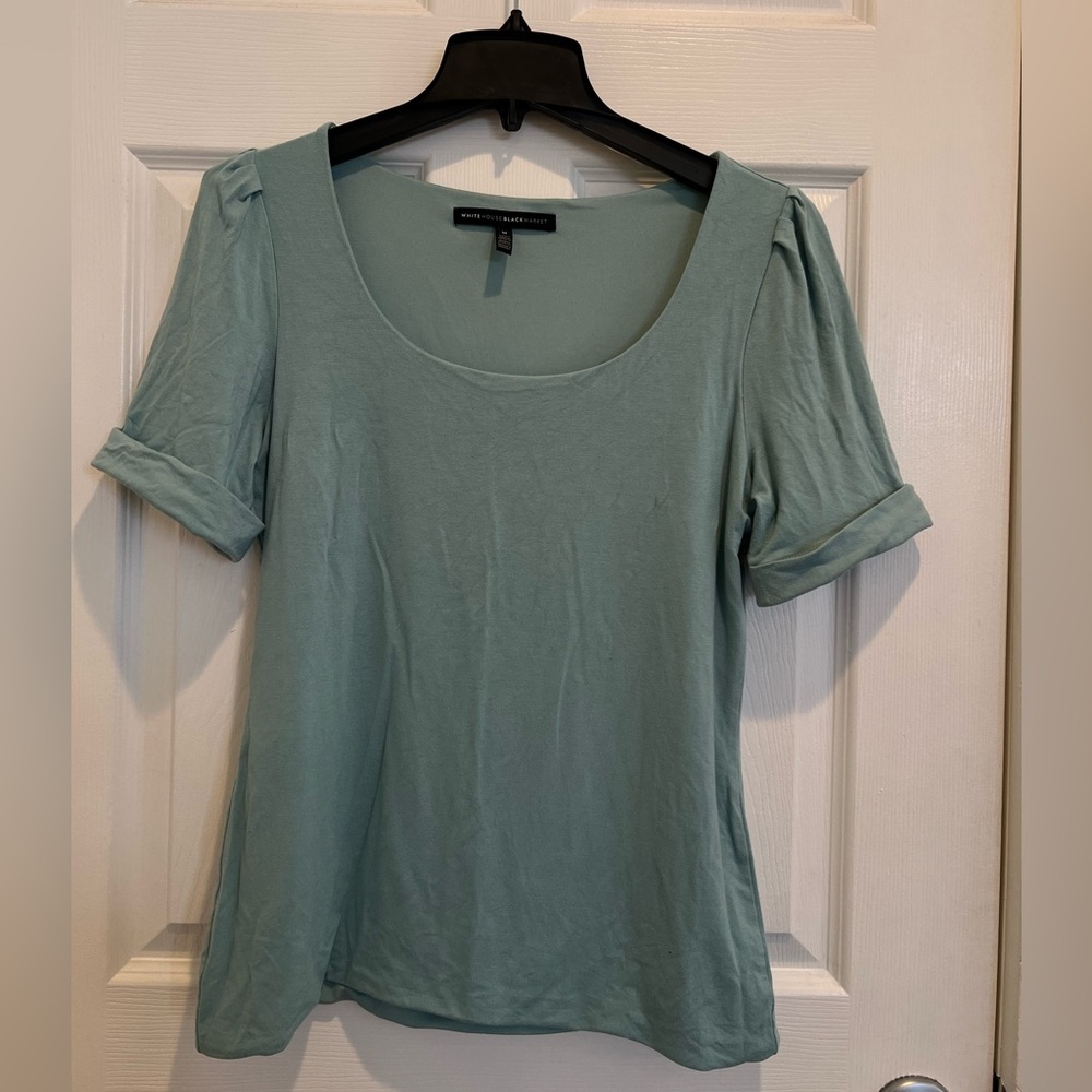 White House Black Market Teal Green Tee Medium
